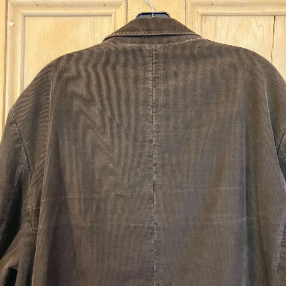 J.Crew Mens Vintage Y2K Corduroy Academia Blazer Jacket Size XL Brown FA EXC